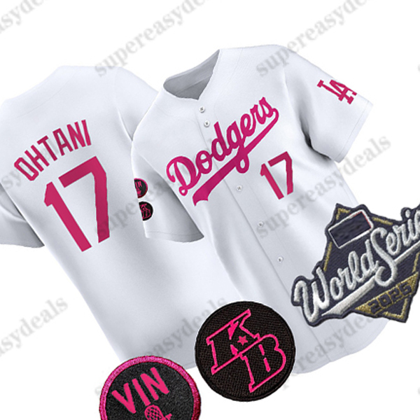 17 Shohei Ohtani Dodgers 2025 World Series Jerseys Yoshinobu Yamamoto Enrique Hernandez Freddie Freeman Mookie Betts Roki Sasaki custom