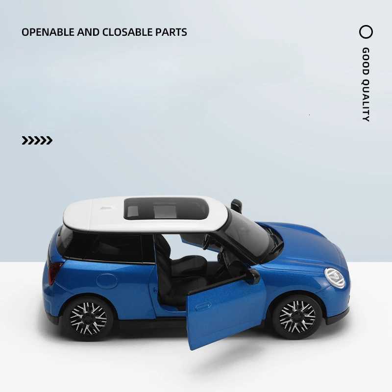 128 BMW Mini Cooper Alloy Car Model with EV Charger Sound Light Children Boy Diecast Toy Vehicle Collection Miniature VoitureT251023