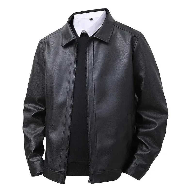 Mens New Leather Jacket Mens Top Windproof Casual Jacket Spring and Autumn Slim Fit Lapel Casual Jacket Bomber Coat W251023