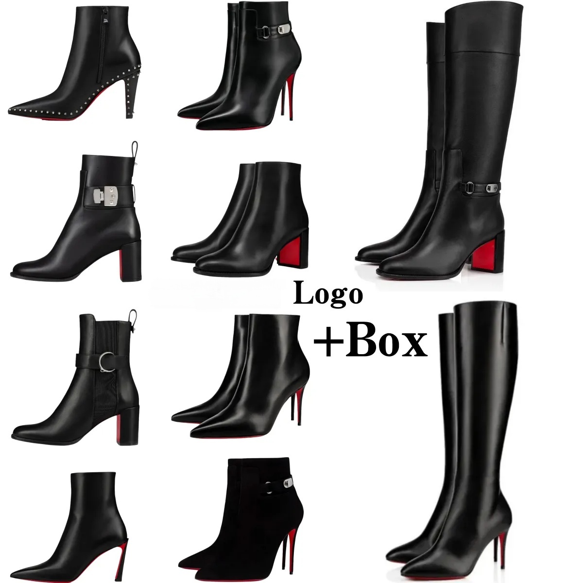 10A boots designer womens brand heels women dress shoes Red Shiny BottomBoots Toe High Heels 8cm 10cm 12cm Stiletto Genuine Leather Woman Boots Pumps 23/12