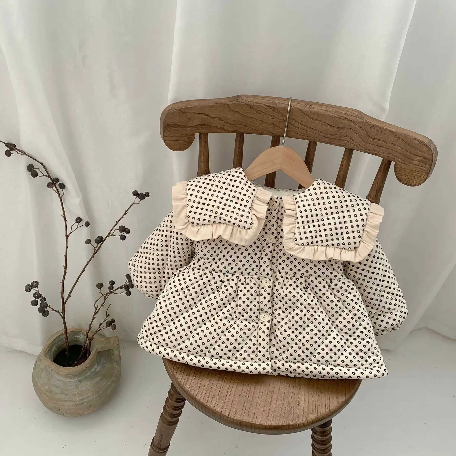 Jacket Parkas Down Jackets Children Clothing Girls Winter New Korean Version Floral Cotton Baby Collar Kids Thickened Warm Y251023