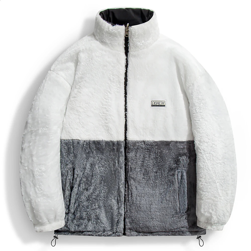 Highquality lambskin fleece mens casual doublesided loose and versatile cottonpadded jacket clothing 251023