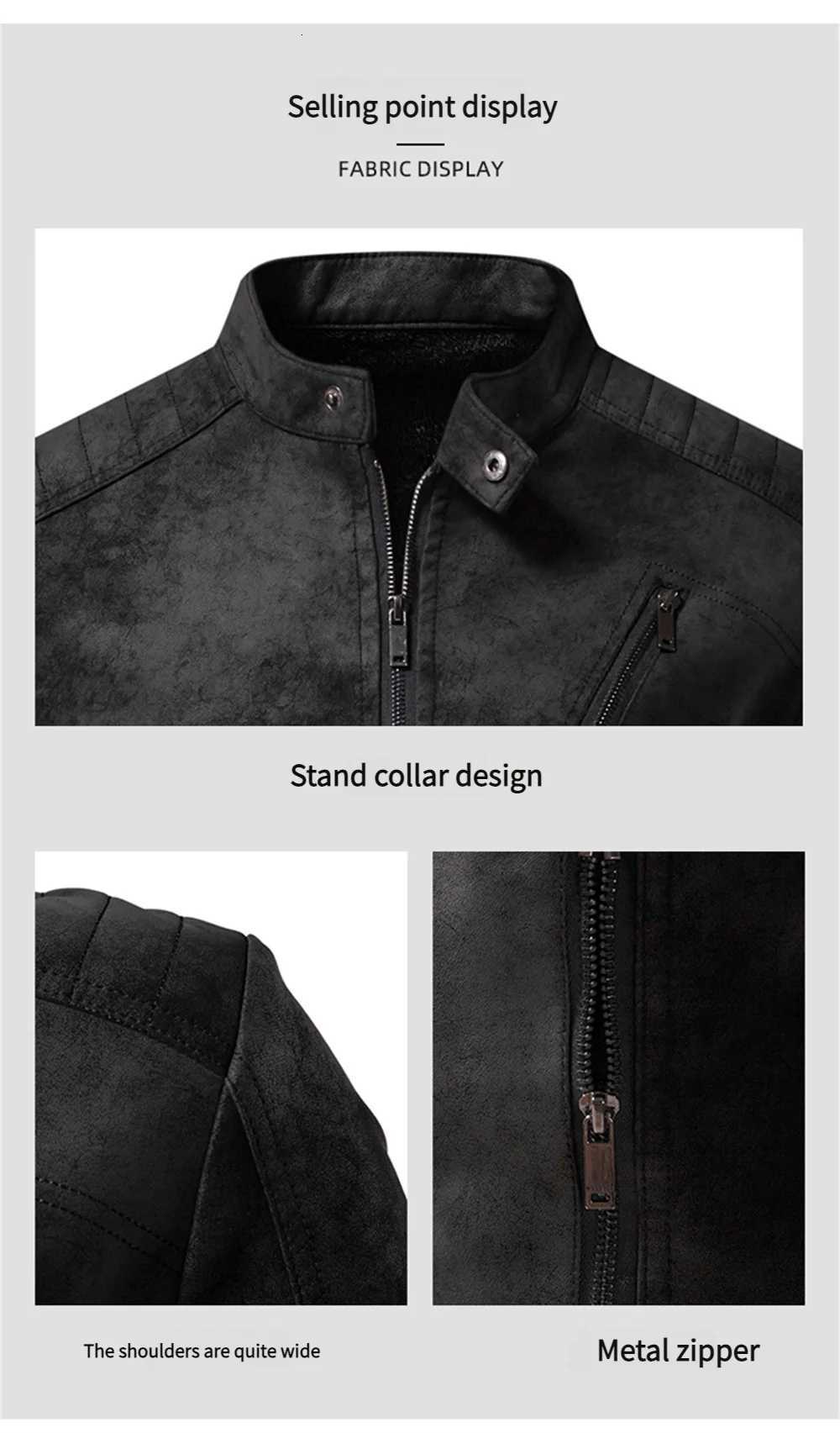 New spring and autumn retro American casual leather jacket mens fashion motorcycle leather jacket tiedyed washed matte coat W251023