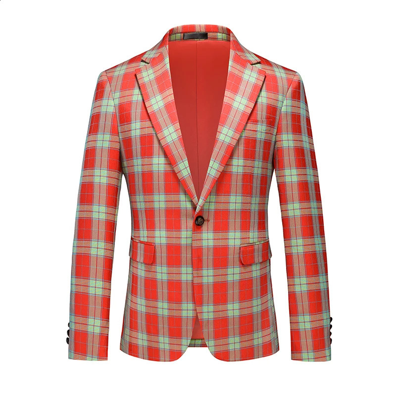 Single Breasted Plaid Suit Mens Clothing Fashion Simple Men Business Social Wedding Party Tuxedo Dress Blazers Jacket 251023