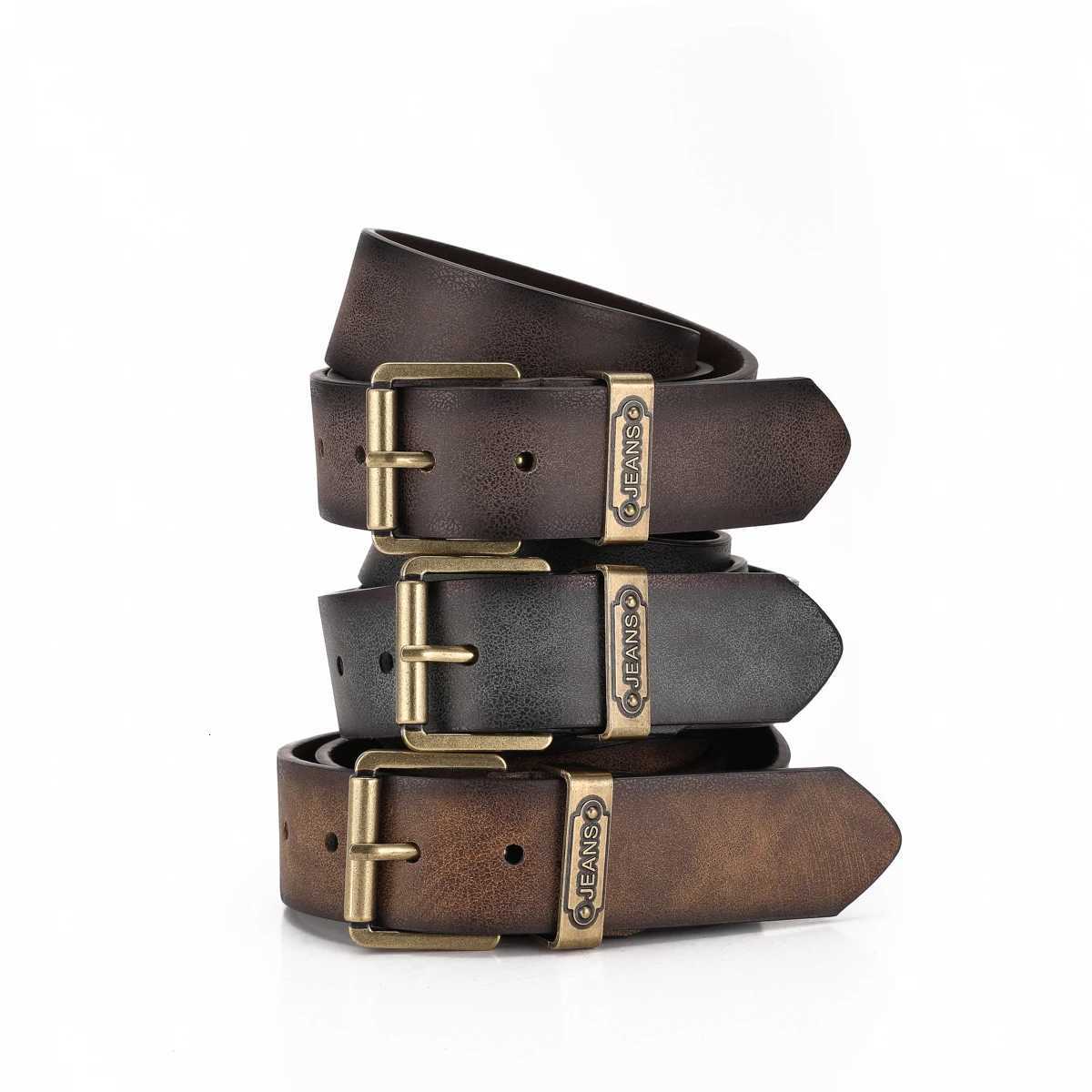 A Westernstyle PU leather belt for both men and women a classic and casual retro beltXJ251023