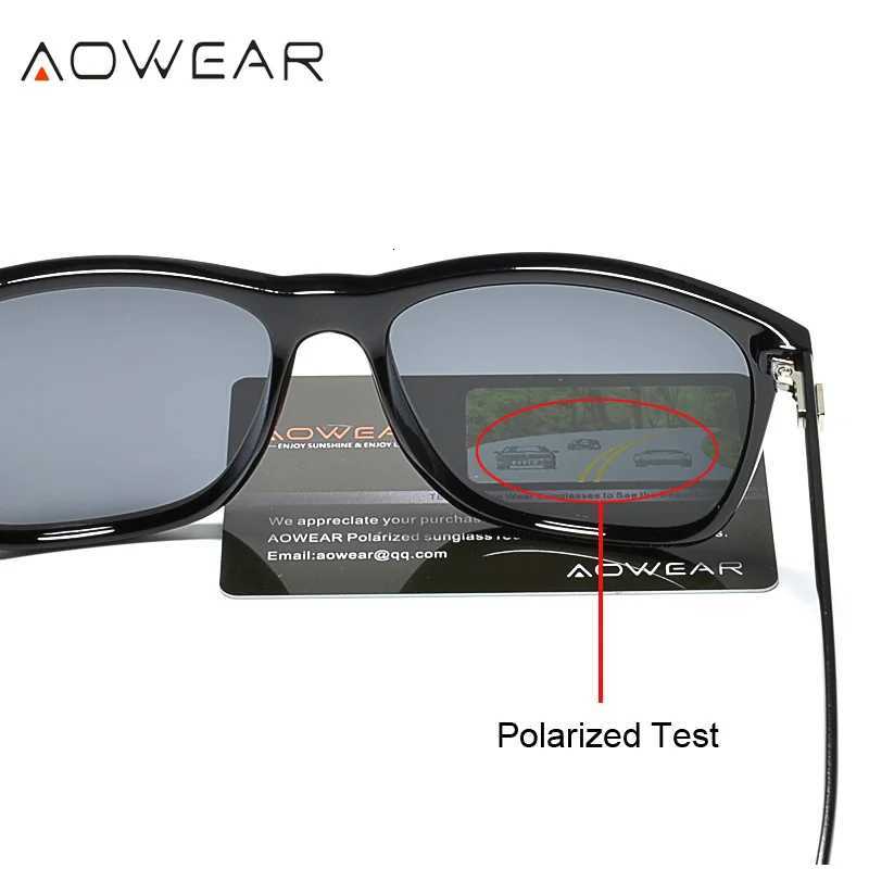 AOWEAR Classic Square Polarized Sunglasses for Men Women Vintage Mirror Sun Glasses Unisex Driving Retro Eyewear Gafas De SolW251023