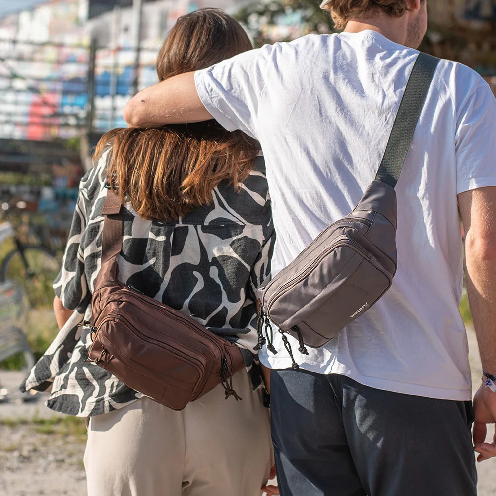 WATERFLY Fanny Pack Waist Packs Large Crossbody Belt Bag For Women Men with 7 Zipper Pockets Strap Waist Bags Hip Pack251023