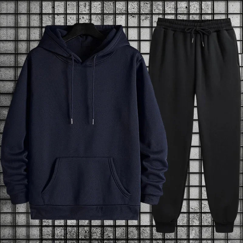 in Mens Sportswear Solid Color Hoodie Sweatpants Urban Casual Fashion Tracksuit Fallwinter Comfort Warm Soft Outfit 251023