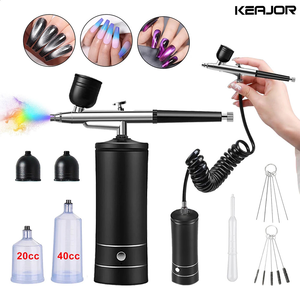 Airbrush Nails Art Painting Compressor Portable Air Brush Cake Paint Spray Gun Cordless Mini Airbrush For Nail Decoration Makeup 251015