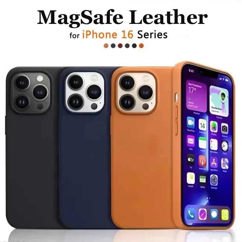 Luxury Case for iPhone 17 Pro Max 16 13 12 14 15 Plus Leather Official Style Mafe Magnetic i Phone Cover Etui H251023