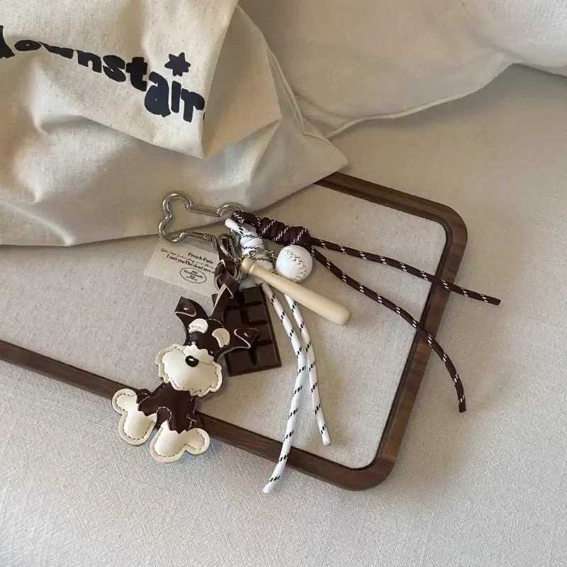 3D Cute PU Leather Dog Keychains For Women Bag Pendant Creative Car Hanging Ornaments Bag Accessory Key Chains Gift Z251023