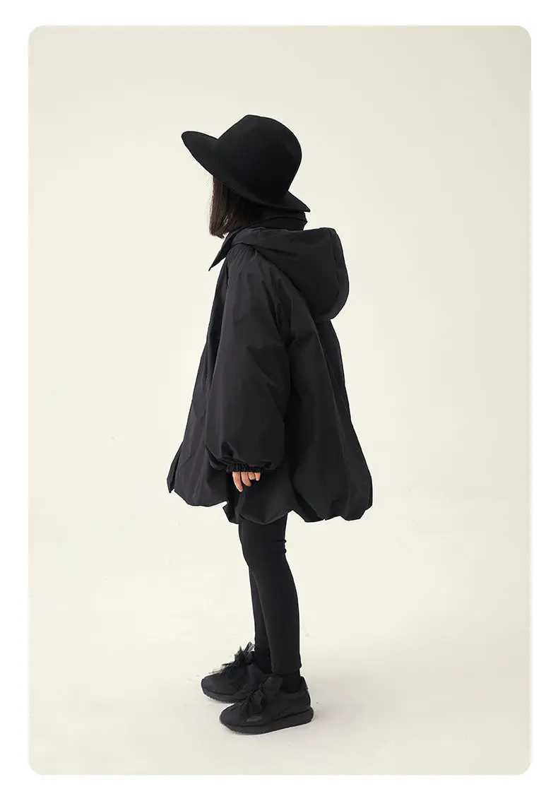 Ages 516 2025 Reversible Puffer Coat for Girls Korean Solid Color MidLength Quilted Jacket Fashionable Winter Outerwear Y251023