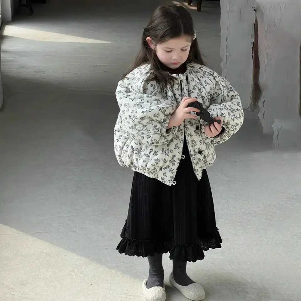 Floral Cotton Clothing Korean New Casual Allmatch Warm and Fashionable Cute Floral Cotton Jacket Kids Clothes Y251023