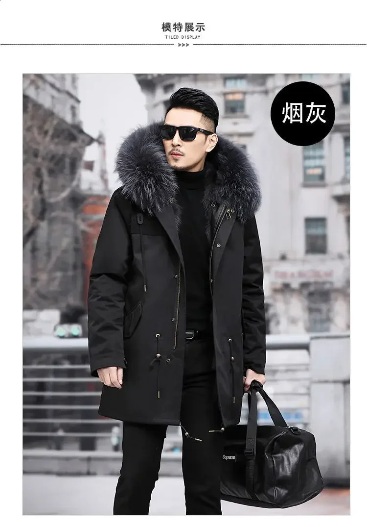 Style Overcomes Mens Mink Inner Tank Winter Item B Warm Fur Integrated Coat Medium Long 251023