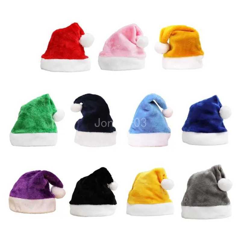 Q6PE Winter Santa Beanie with Mti Color Adt Kids Winter Warm HatW251023