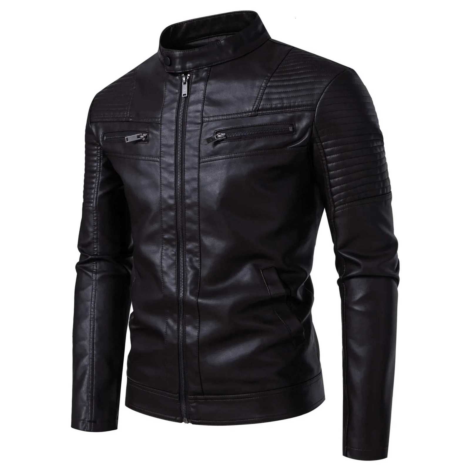 Leather Jacket Slim Cool Handsome Men Clothing New Mens Motorcycle Jacket New Male Vintage Leather Jackets Outer Leather Wear W251023