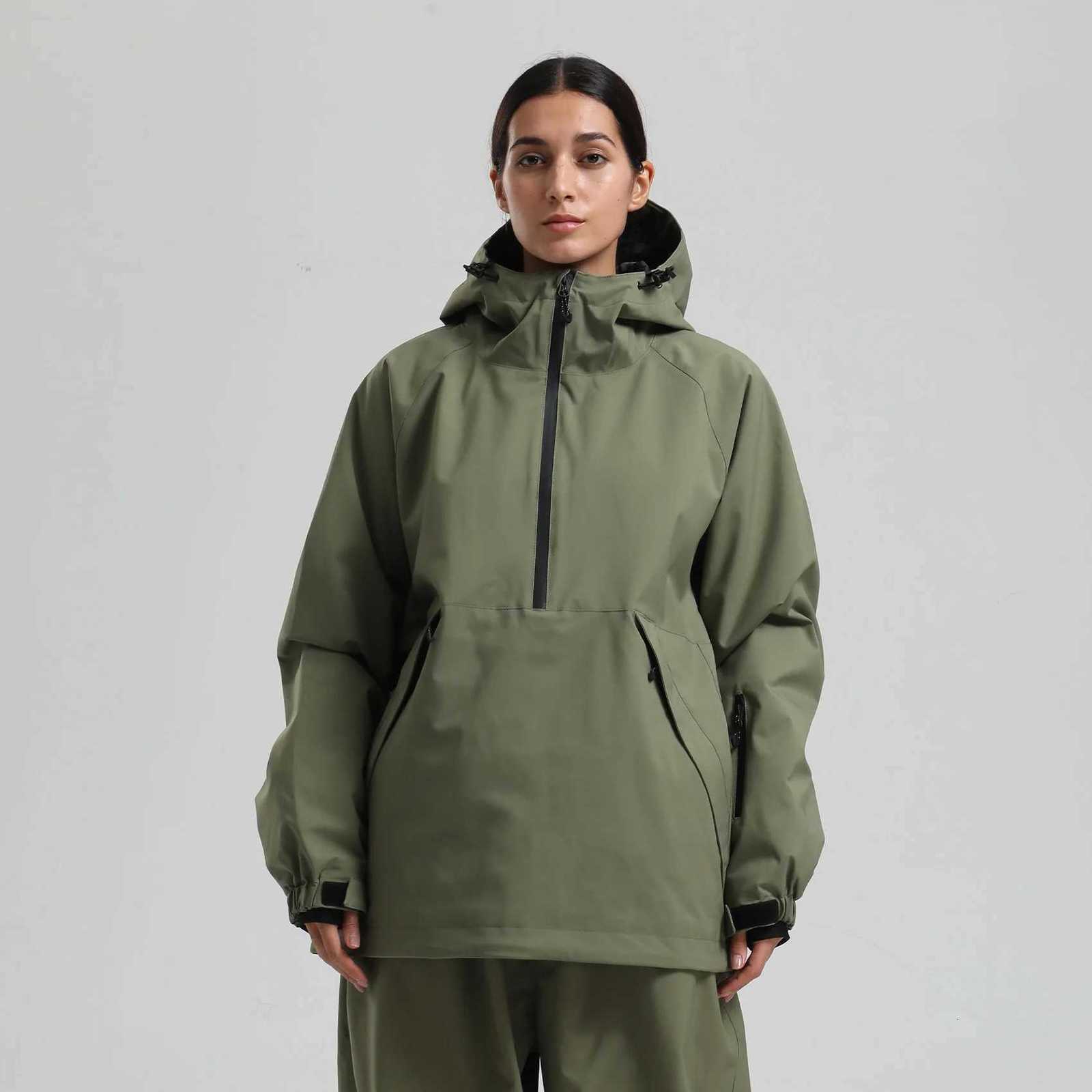 Gsou Snow 2025 New Unisex Snowboard Jacket Hooded Pullover Waterproof Breathable Loose Fit Professional Ski Suit for Men Women Y251023