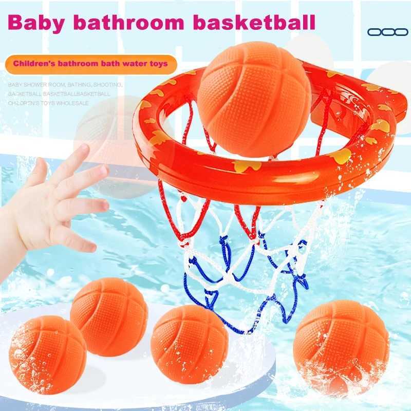 Baby Bath Toy Foldable Basketball Bathtub Paddle Toy No punching rack wall Mounted Augment Baby Take A Bath Delight Toy Set J251023