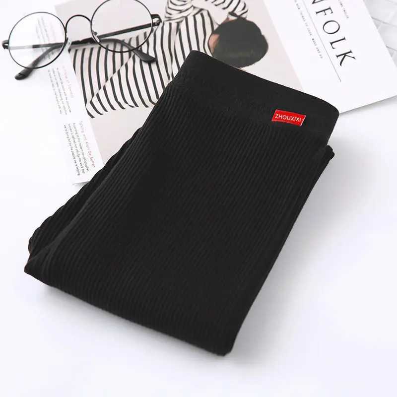 Ribbed Leggings For Women 2025 High Waist Autumn Winter Warm Legging Cotton Fashion Casual Threaded 2XL Black Pants Sexy LegginsT251023