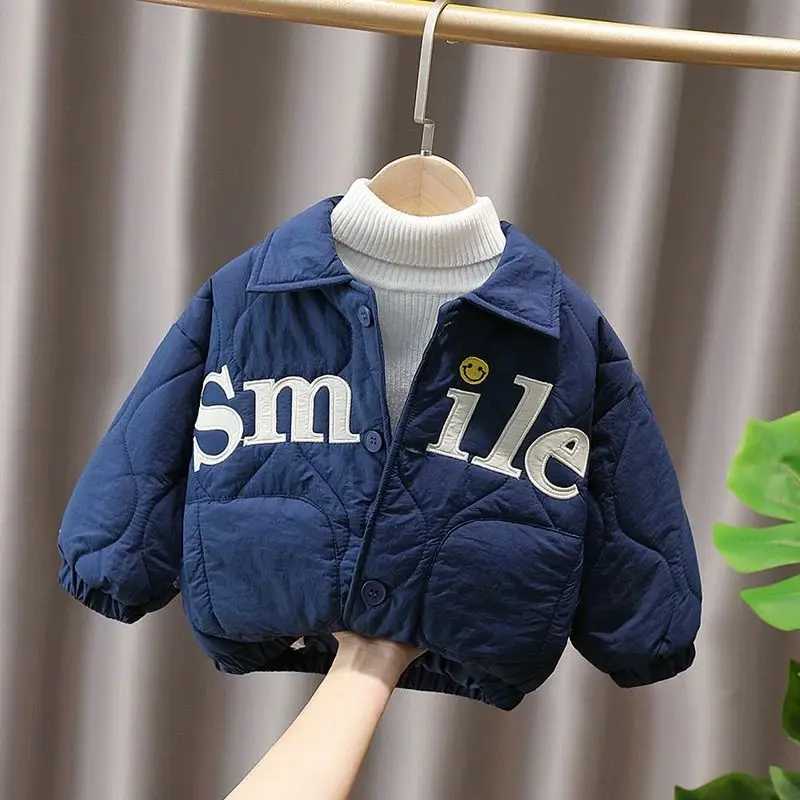 2025 Winter New Kids Baby Girls Light and Thin Lapel Single Buckle Warm Top Outwear Boy Toddler Cartoon Jacket Outfits 07Y Y251023
