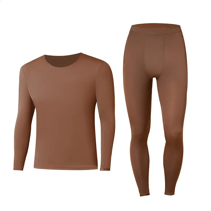 Men Thermal Underwear Set Plus Size Ultrathin Pajamas Suit High Elastic Long Sleeve Johns Autumn Winter Skincare Clothing 251023