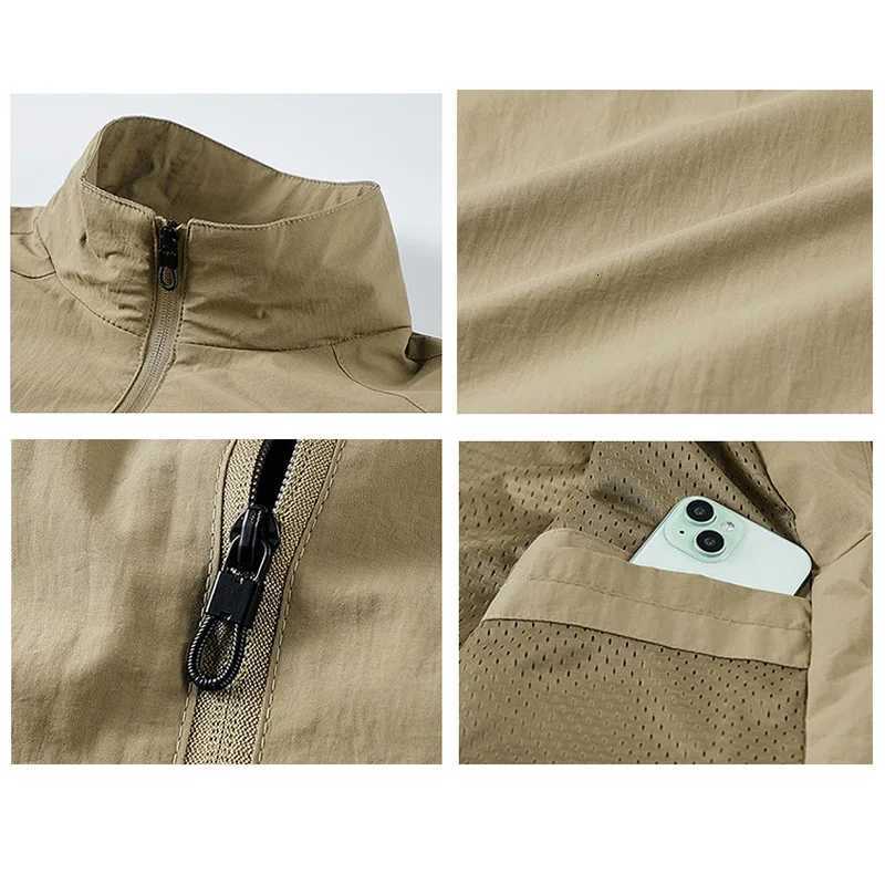 Autumn New Mens Jacket Lapel Collar Stylish Casual Outdoor Jackets Solid Color Breathable LIghtweight Basic Style Outwear W251023