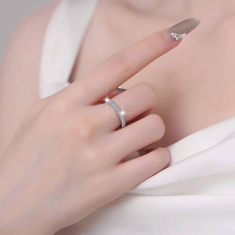 Sterling Cut Moissanite and Diamond Wedding Rings Unique Quality Silver Bands with Sellers