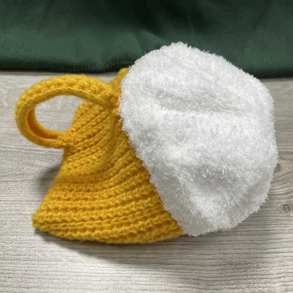 Creative 3D Beer Cup Hats Hairline Beanies Unisex Versatile Knitted Warm Ear Warmers Beer Lovers Pullover Cap Women MenXJ251023