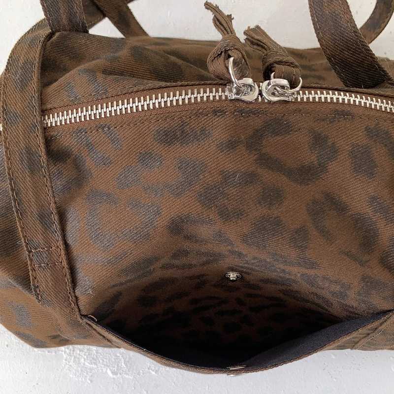 Vintage Trendy Messenger Bag Nylon Leopard Print Women Shoulder Bag Korean Style Minimalist Handbag Guangzhou High Quality BagL251023