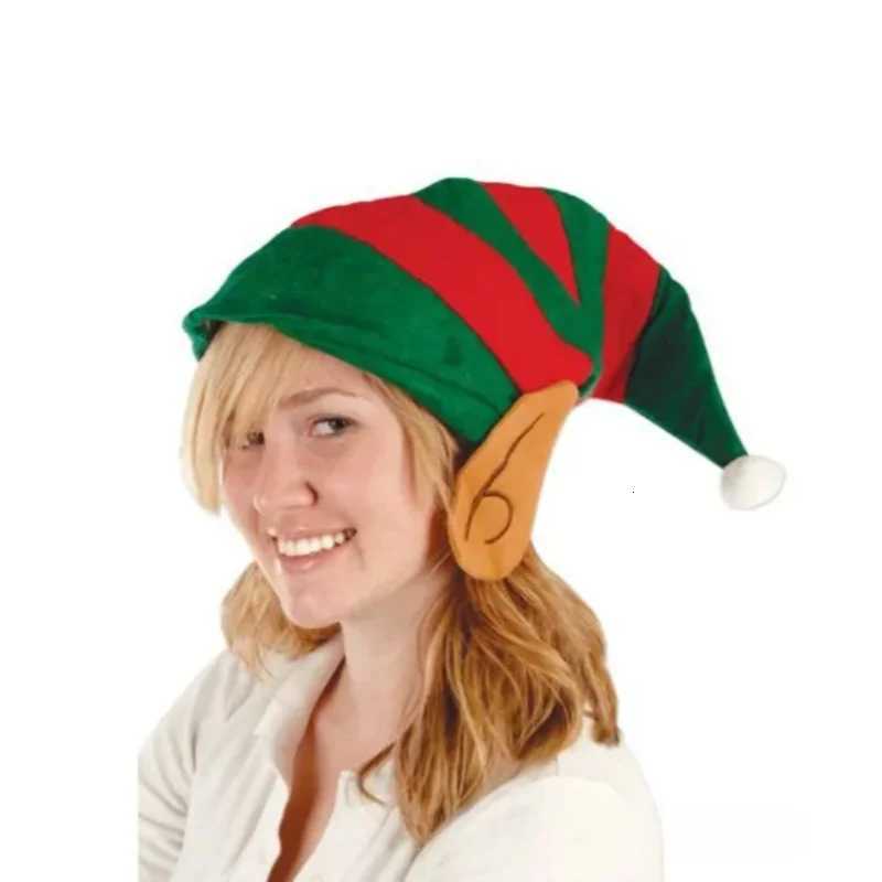 Christmas Hat for New Year Snowman Elk Golden Velvet Red and White Striped Christmas Decorations Adt VersionW251023