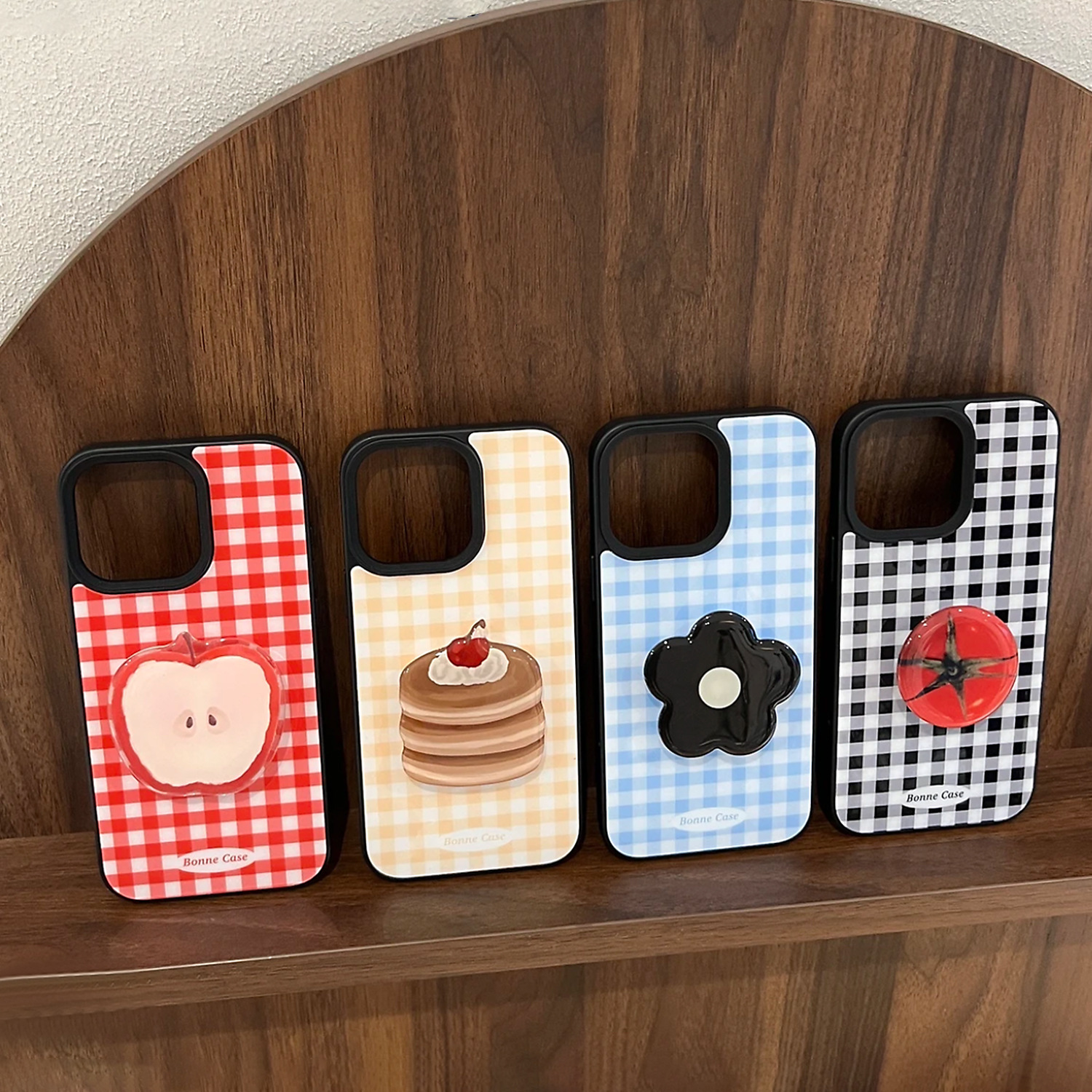 Gingham Fruit Stand, Compatible with Apple iPhone 17 Pro Max / Plaid, Checkered, Unique, Cute, Trendy Phone Case - Protective Black Bumper
