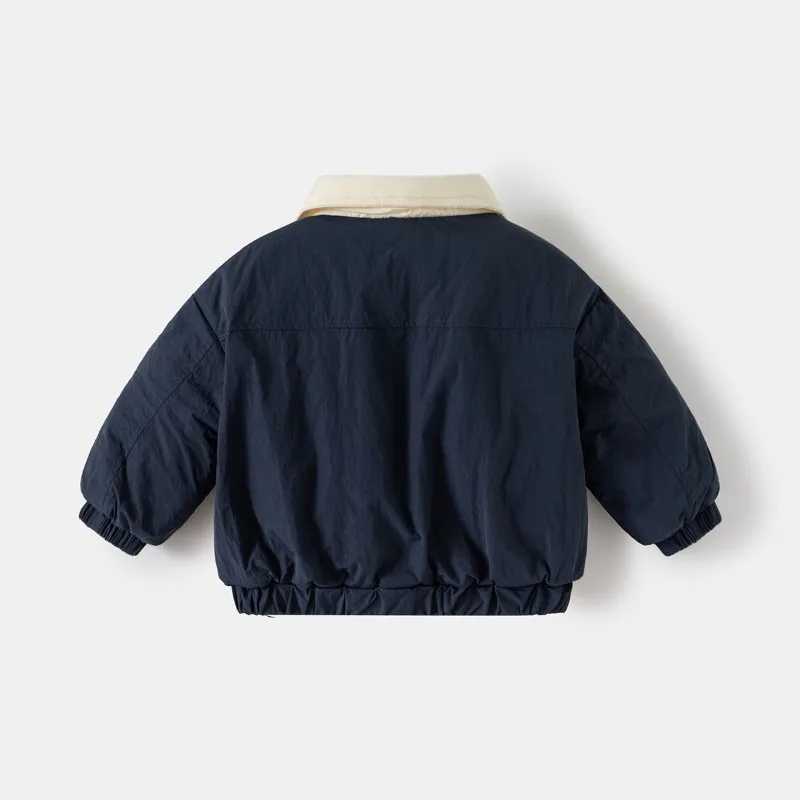 New Winter Boys Lightweight Padded Cotton Jacket Childrens ColorBlock CottonPadded Coat Fashionable and Warm Outerwear Y251023