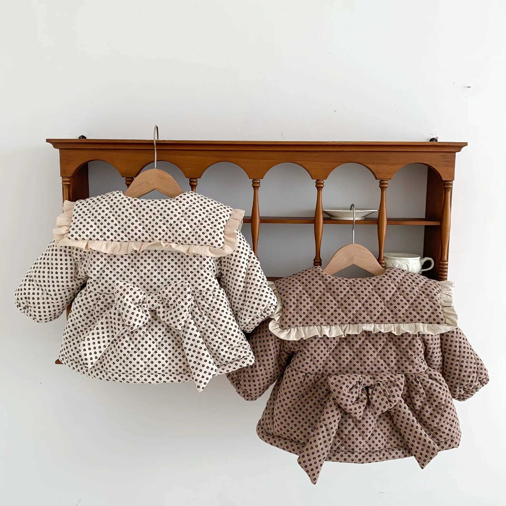 Jacket Parkas Down Jackets Children Clothing Girls Winter New Korean Version Floral Cotton Baby Collar Kids Thickened Warm Y251023