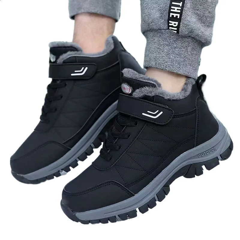 Winter velvet mens shoes Top Quality Casual Snow Boots Waterproof Warm Men boots Outdoor male Trekking Sneaker Botas Zapatos 251021