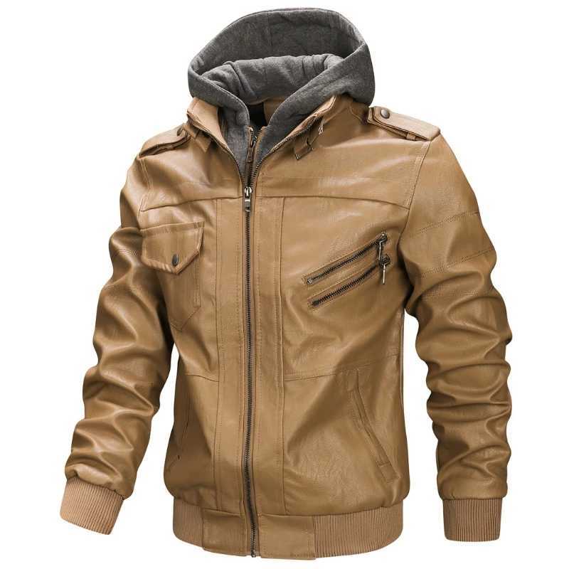 New Fake Two Pieces Motorcycle Leather Jackets Man Casual Fashion Motorcycle Coat Slim PU Lapel Jackets Autumn Leather Coat Male W251023