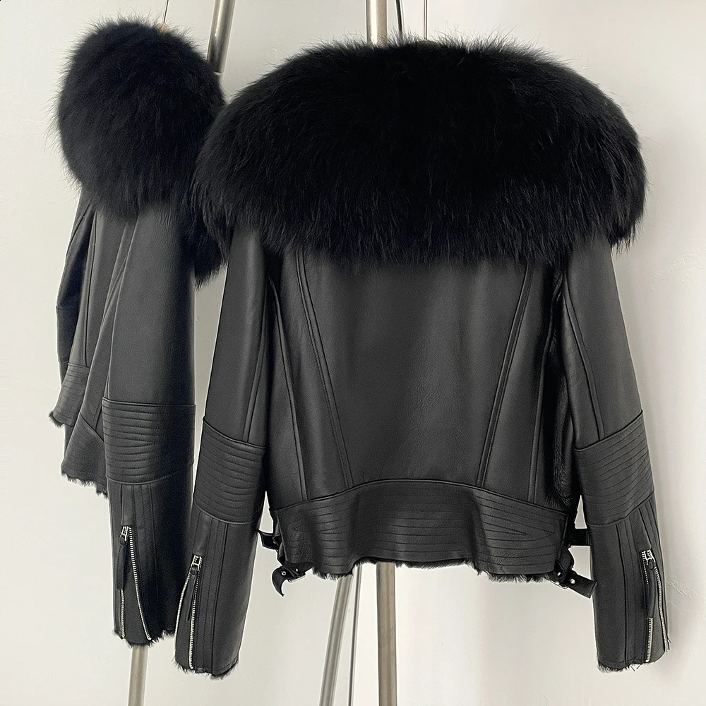 OFTBUY Raccoon Fur Collar Women Clothing Fashion Winter Real Leather Jacket s Sheepskin Coat Integrated 251018
