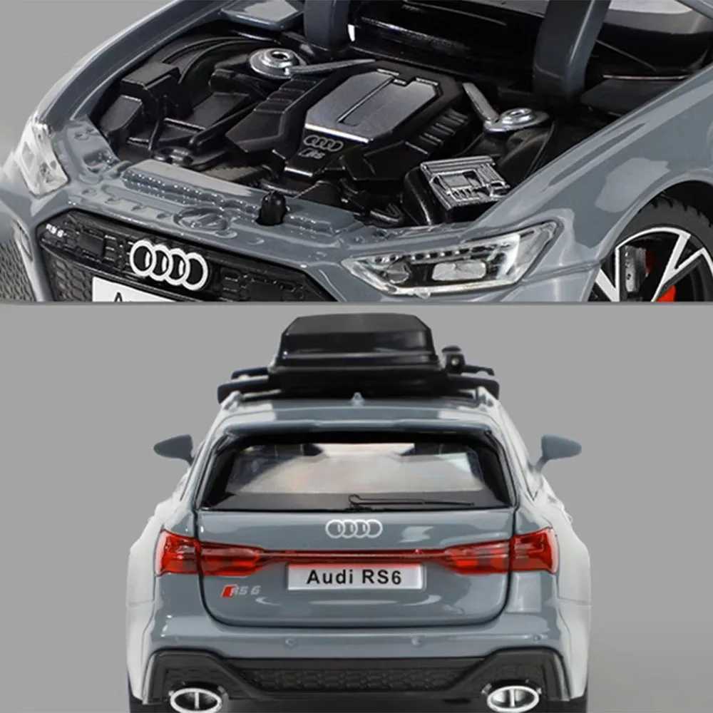 132 Audi RS6 Toy Car Model with Sound Light Doors Opened Alloy Diecast Model Vehicle Collection Toy for Boy Adult Festival GiftT251023