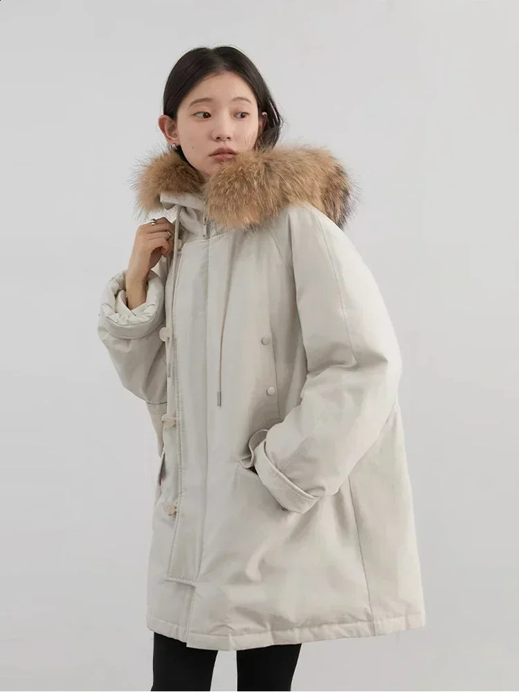 CHIC VEN Women Down Coats Loose Casual 90 White Duck Workwear Jacket Hooded Female Overcoat Autumn Winter 251013