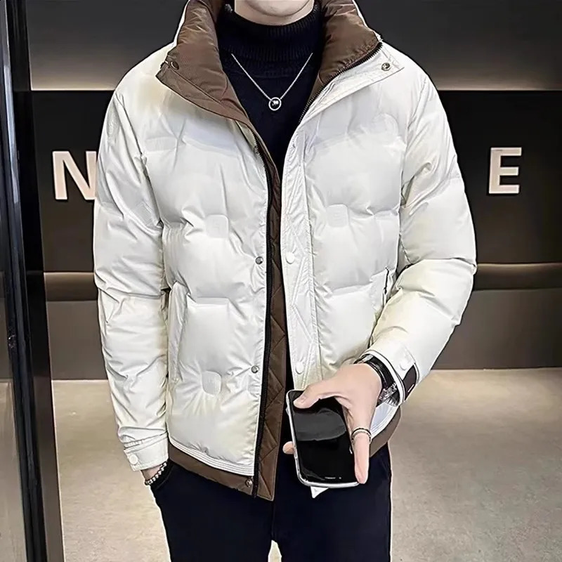 Mens Down Jacket Winter Trend Highend Warm White Duck Down Patchwork Clothes Winter Mens Coat Windproof Slim Tops 251023