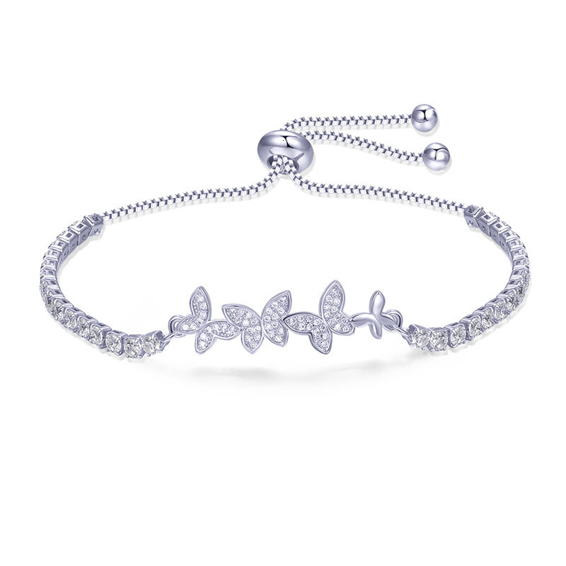 Designer bracelet Fashion Niche Personality Creative Butterfly Bracelet for Women with Zirconia, Adjustable Size Pull Bracelet Trendy Jewelry