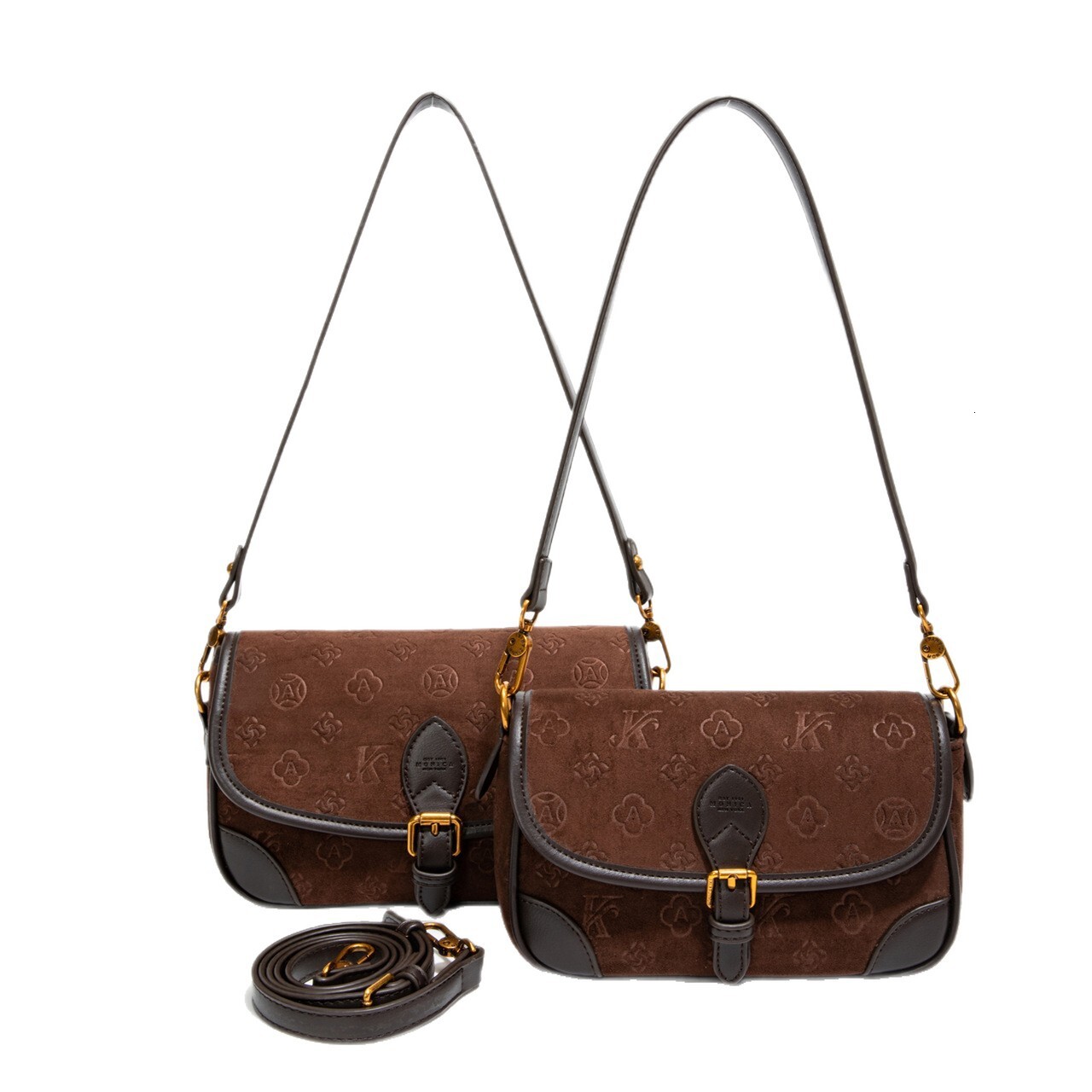 Luxury Brand Designer Bag Monica Qiqi Suede Embossed Large Capacity Shoulder Crossbody Small Square Bag For Women 2025 New Model