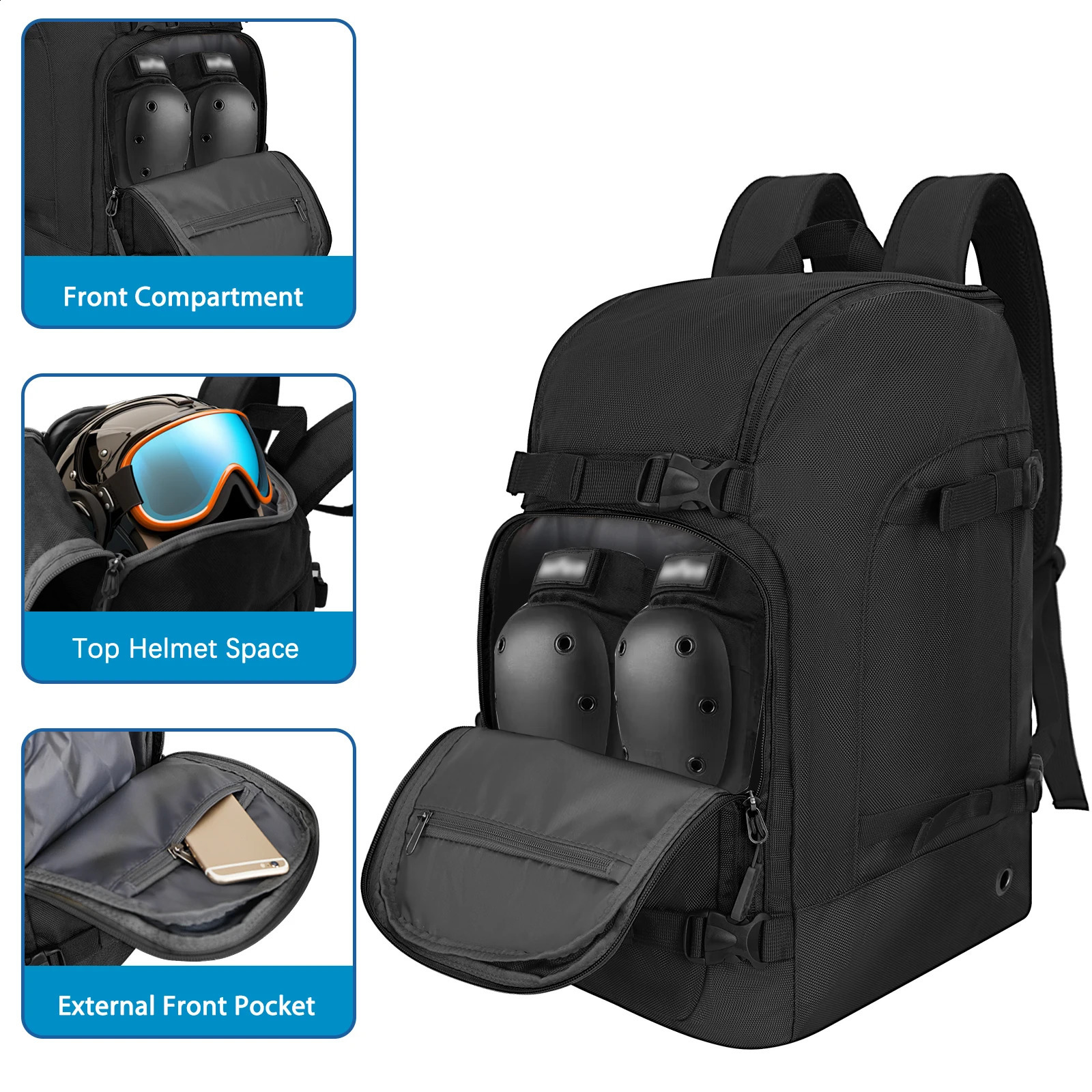 WOLT Roller Skate Bag for Women Men Ice Skate Bag Backpack with Top Helmet Pocket for Roller Blade Fits Shoes Up To Us Mens 13 251021