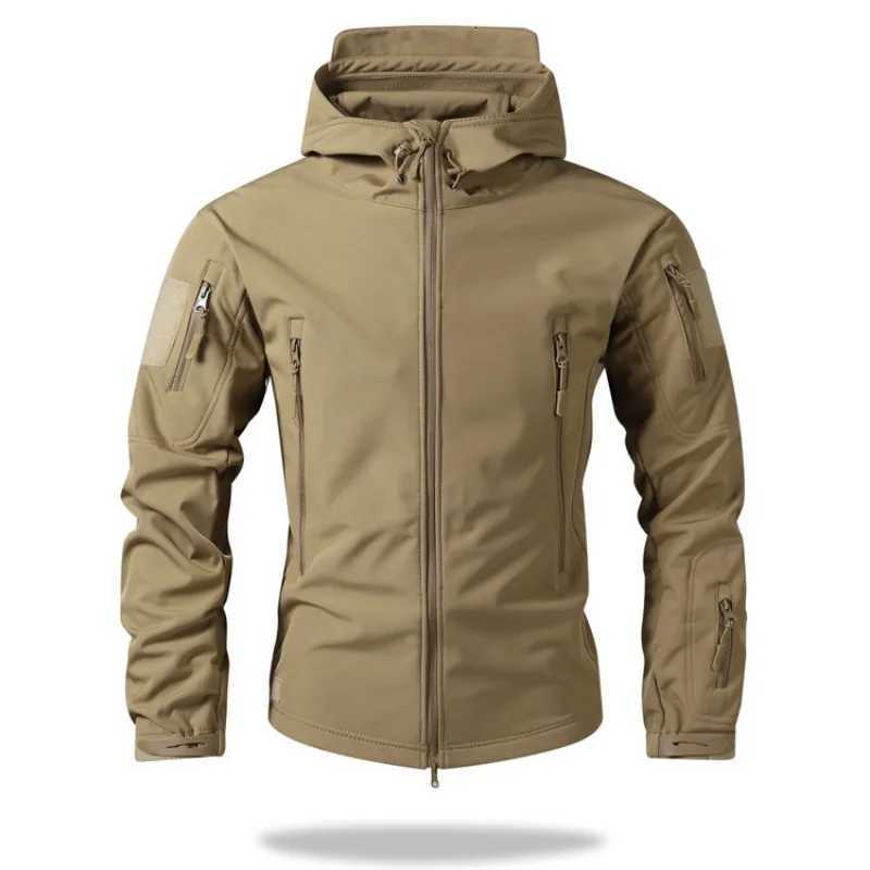 Mens Winter Softshell Waterproof Jackets Male Hoodie Coat Fishing Hiking Camping Climbing Skiing Fashionable Versatile Outdoor W251023