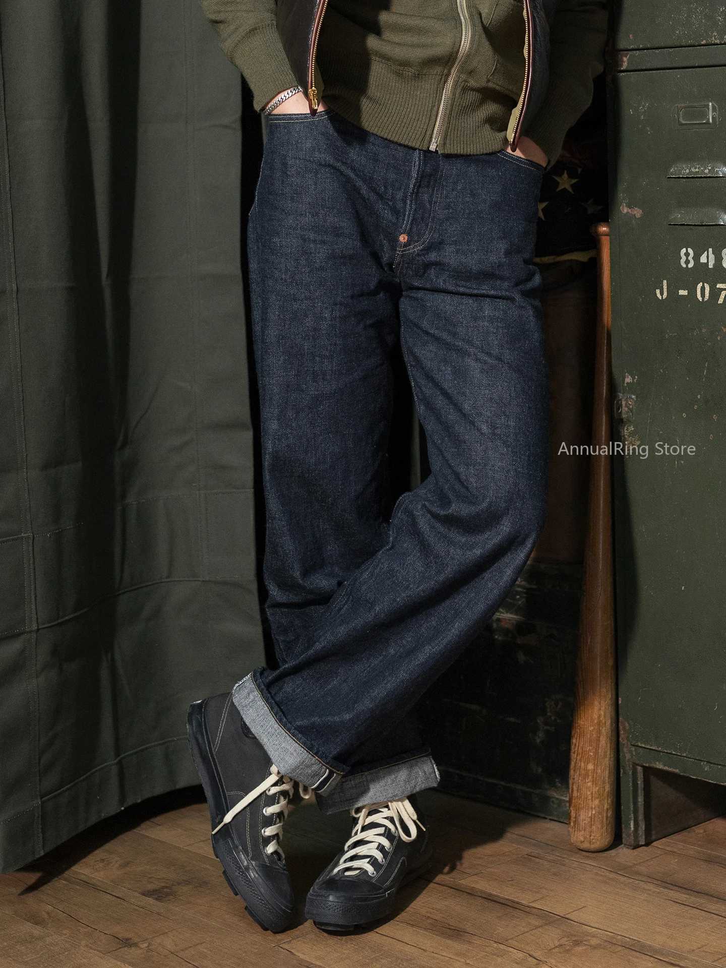 Rugged Bronson 37801XX Raw Selvedge Denim Jeans Indigo Straight Leg Slightly Cropped Fit Mens Trousers C251023