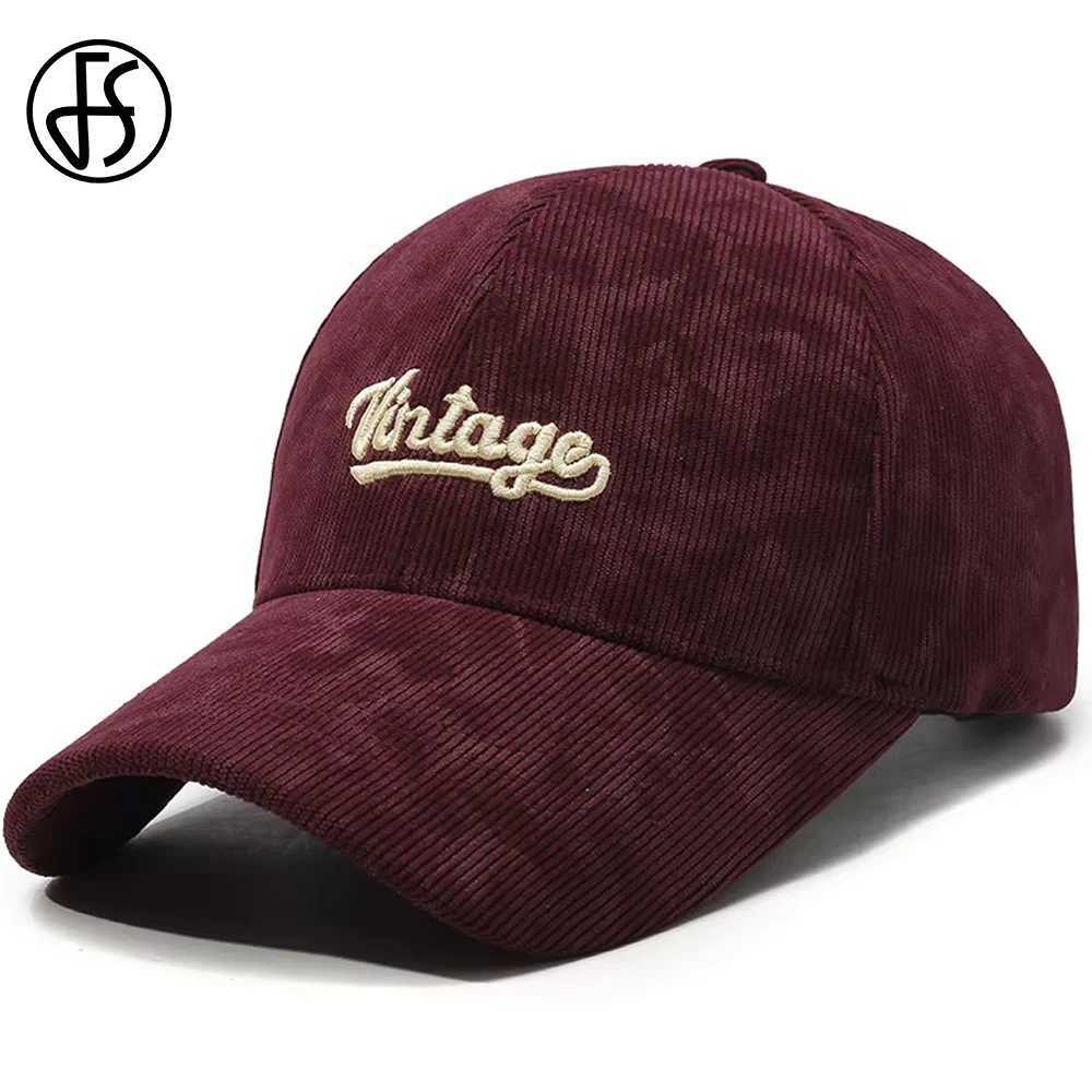 FS Brown Red Warm Corduroy For Men Winter Wen Hats Thick Windproof Baseball s Vintage tter Trucker Hat Gorras HbreW251023