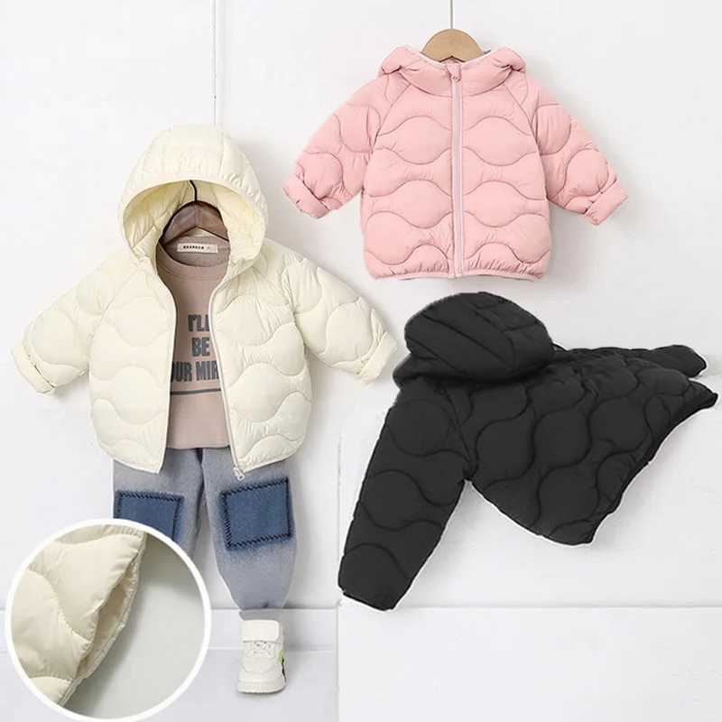 Baby Boys Girls Light Jackets Kids Hooded Down Coats Baby Winter Warm Cotton Clothes Teenager Autumn Solid Casual Outerwear Y251023
