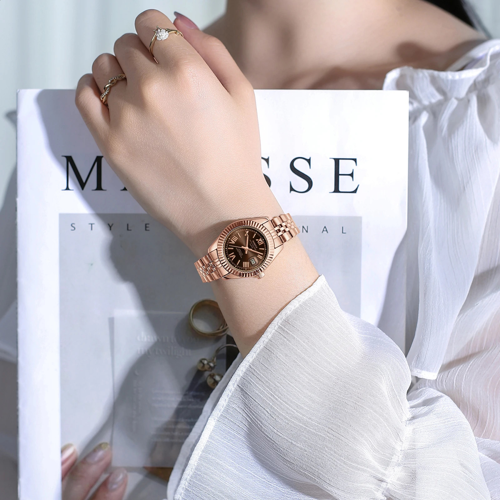 NIBOSI Womens Watch Analog Quartz Waterproof Ladies Wrist Watches with Date Dainty Gold Fashion Stainless Steel Watch 251021