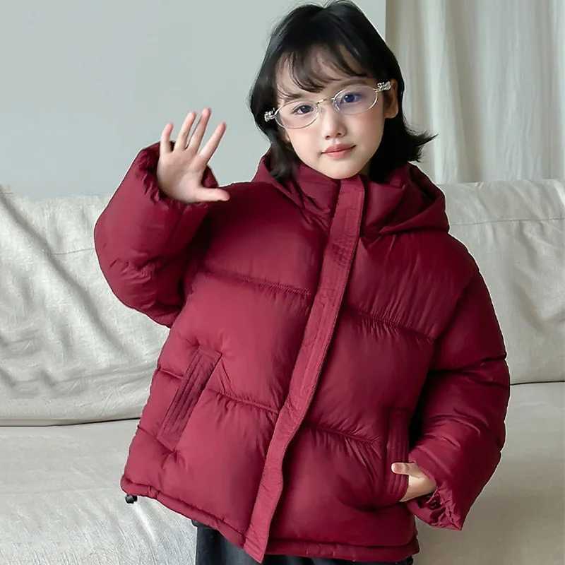 New Boys Girls Down Coats Kids Thicken Winter Warm Jackets Teenager Hooded Fashion Shorts Parkas Children Windproof Outerwear Y251023
