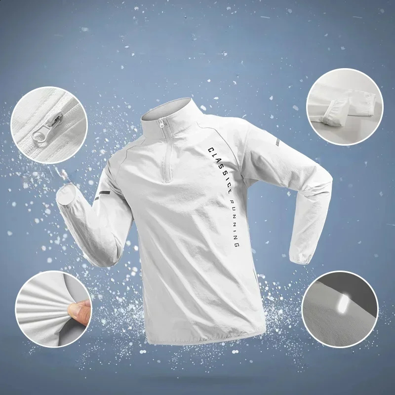 White Men Running Jackets Gym Zipper Hooded Sport Jacke Jogging Training Fitness Sweatshirt Casual Sportswear 251023