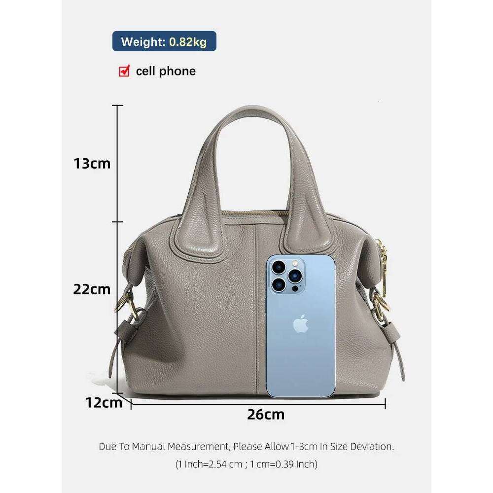 Zency 2 Straps Genuine Leather Top-handle For Women Vintage Boston Bag Shoulder Handbag Crossbody Large Capacity Bolsas 2025